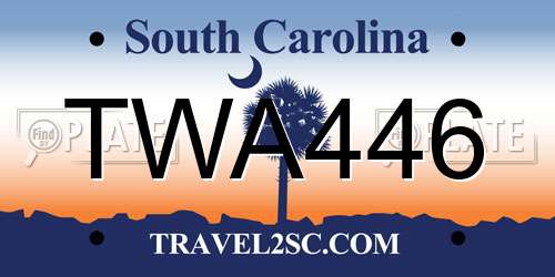 TWA446 South Carolina License Plate