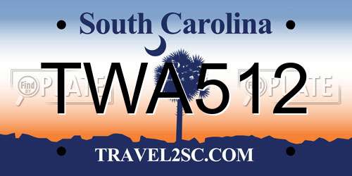 TWA512 South Carolina License Plate