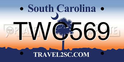 TWC569 South Carolina License Plate