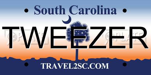 TWEEZER South Carolina License Plate