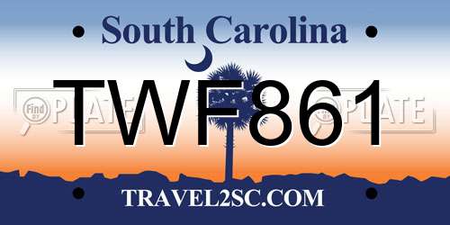 TWF861 South Carolina License Plate