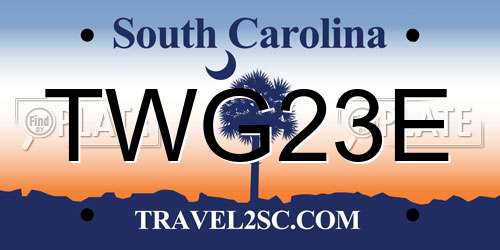 TWG23E South Carolina License Plate