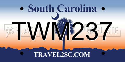 TWM237 South Carolina License Plate