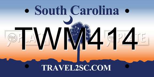 TWM414 South Carolina License Plate