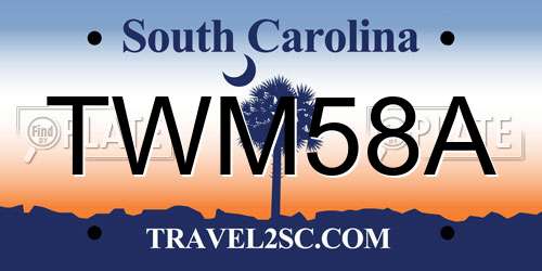 TWM58A South Carolina License Plate