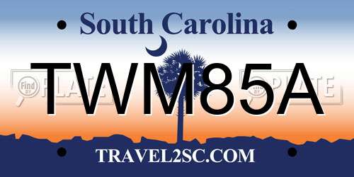 TWM85A South Carolina License Plate