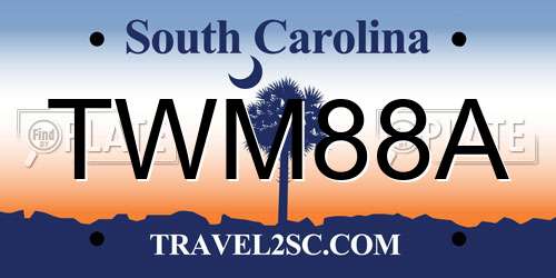 TWM88A South Carolina License Plate