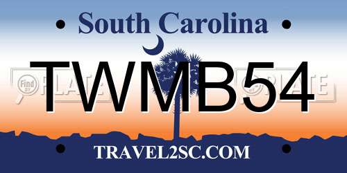 TWMB54 South Carolina License Plate