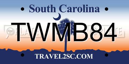 TWMB84 South Carolina License Plate