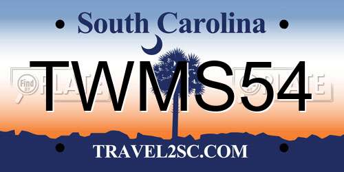 TWMS54 South Carolina License Plate