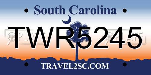 TWR5245 South Carolina License Plate