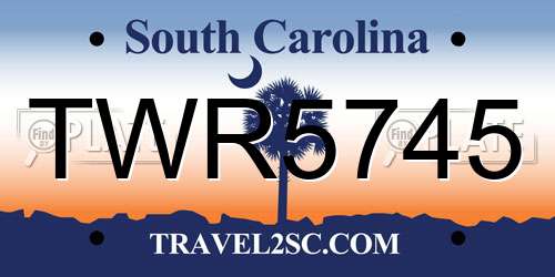 TWR5745 South Carolina License Plate