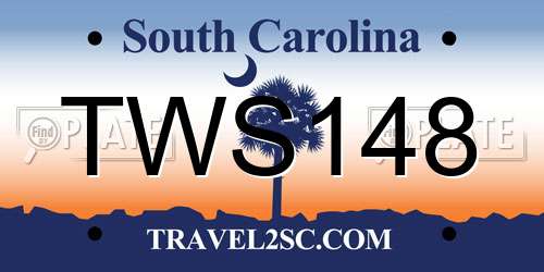 TWS148 South Carolina License Plate