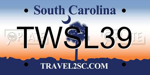 TWSL39 South Carolina License Plate
