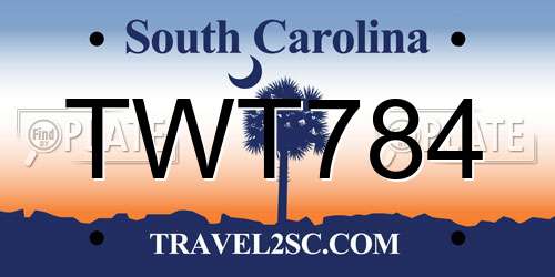 TWT784 South Carolina License Plate