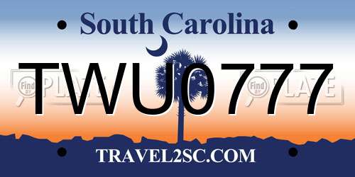 TWU0777 South Carolina License Plate