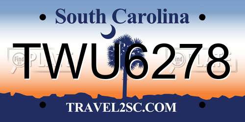 TWU6278 South Carolina License Plate