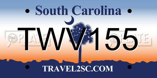 TWV155 South Carolina License Plate