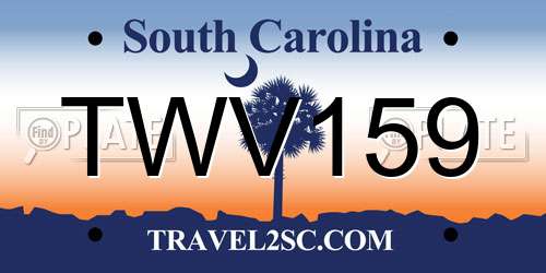 TWV159 South Carolina License Plate