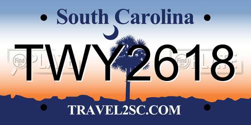 TWY2618 South Carolina License Plate