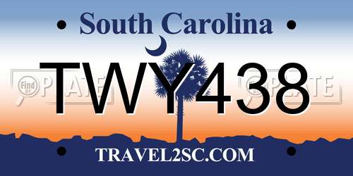 TWY438 South Carolina License Plate