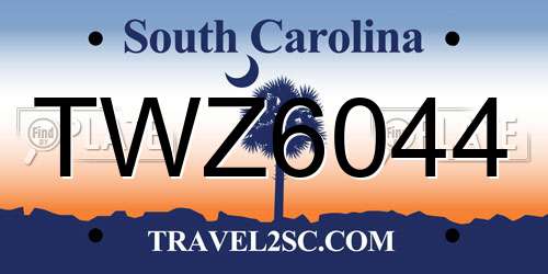 TWZ6044 South Carolina License Plate