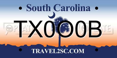 TX0O0B South Carolina License Plate