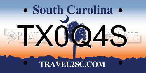 TX0Q4S South Carolina License Plate