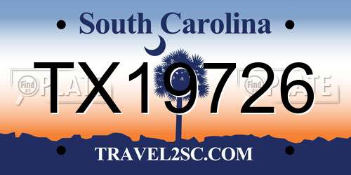 TX19726 South Carolina License Plate