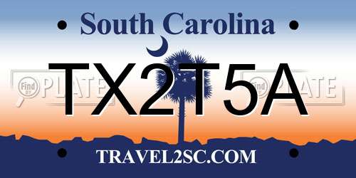 TX2T5A South Carolina License Plate