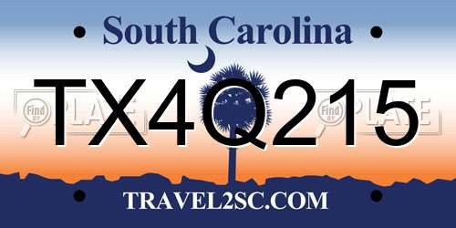 TX4Q215 South Carolina License Plate