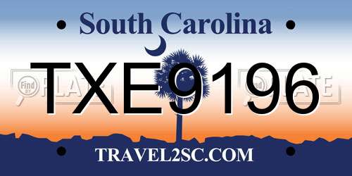 TXE9196 South Carolina License Plate
