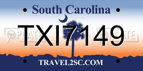 TXI7149 South Carolina License Plate