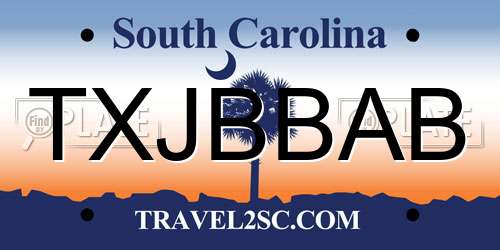 TXJBBAB South Carolina License Plate