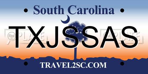 TXJSSAS South Carolina License Plate