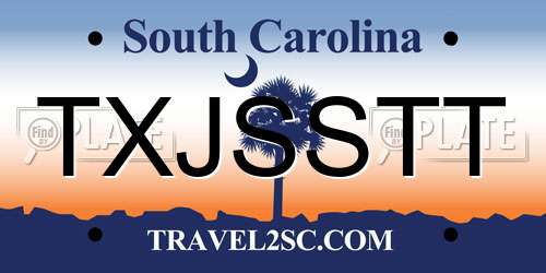TXJSSTT South Carolina License Plate
