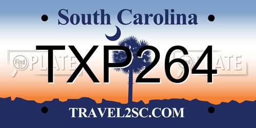 TXP264 South Carolina License Plate