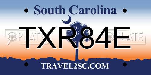 TXR84E South Carolina License Plate