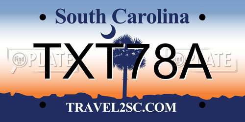 TXT78A South Carolina License Plate