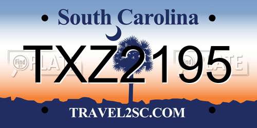 TXZ2195 South Carolina License Plate