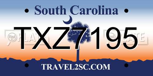TXZ7195 South Carolina License Plate