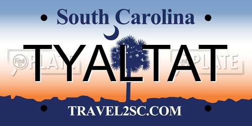 TYALTAT South Carolina License Plate