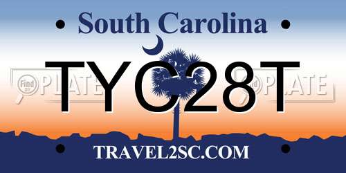 TYC28T South Carolina License Plate