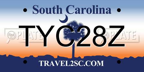 TYC28Z South Carolina License Plate