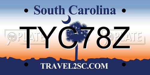 TYC78Z South Carolina License Plate