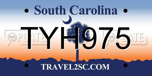 TYH975 South Carolina License Plate