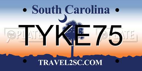 TYKE75 South Carolina License Plate