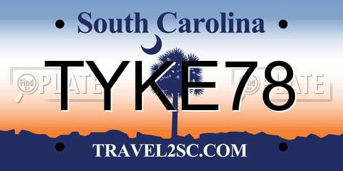 TYKE78 South Carolina License Plate