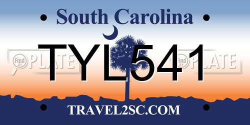 TYL541 South Carolina License Plate