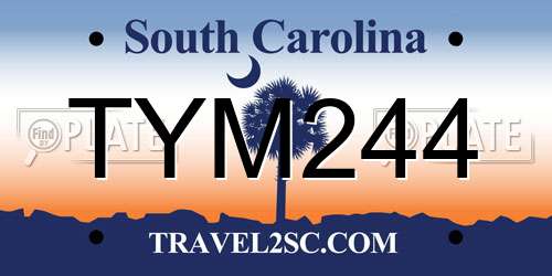 TYM244 South Carolina License Plate